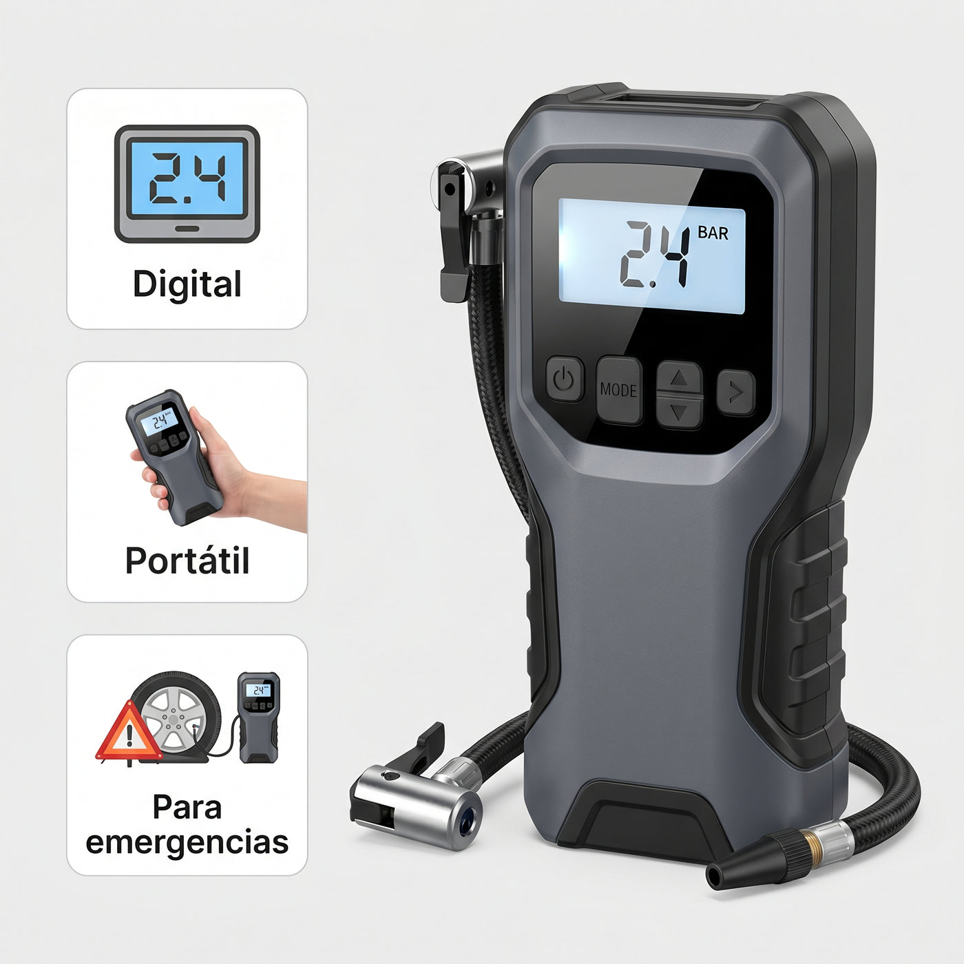 Inflador Portátil Digital para Neumáticos - imagen 3