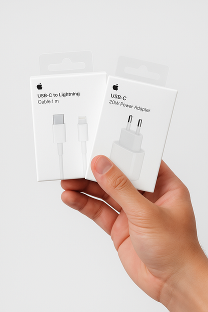 Combo Cargador Lightning (cabezal + cable) 20w