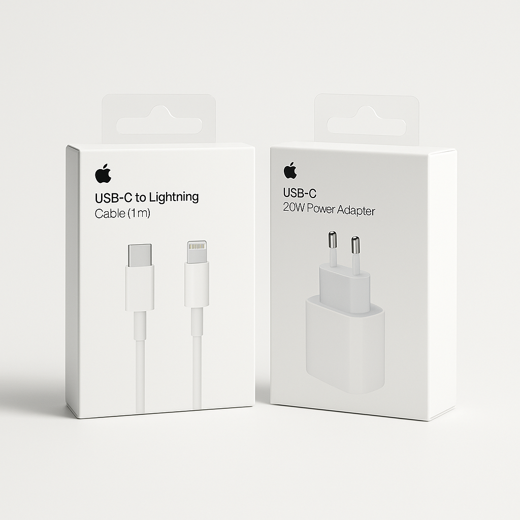 Combo Cargador Lightning (cabezal + cable) 20w